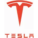 Tesla Motors logo embroidery design showcased on a sleek fabric, perfect for automotive enthusiasts' creations.