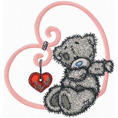 Tatty Teddy 'My Love' embroidery design preview showcasing a charming stitched motif for personalized gifts.