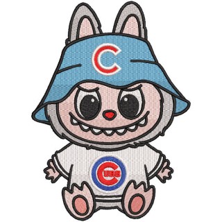 Labubu Chicago Cubs embroidery design - Embroidery Design