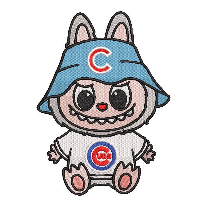 Labubu Chicago Cubs embroidery design - Embroidery Design