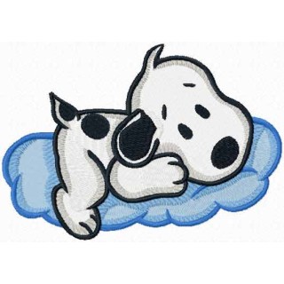 Snoopy on a cloud embroidery design - Embroidery Design