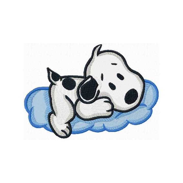 Snoopy on a cloud embroidery design - Embroidery Design