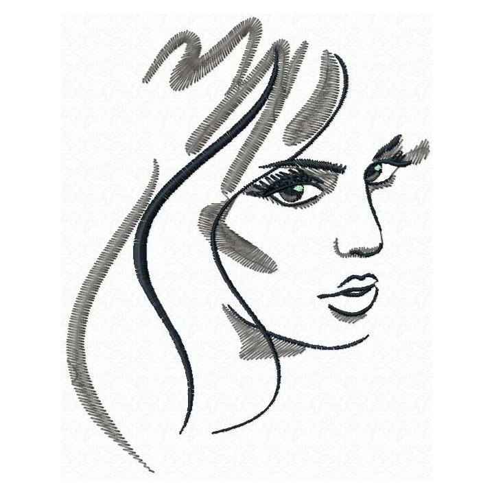 My beautiful lady embroidery design - Embroidery Design