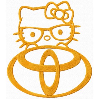 Hello Kitty Toyota logo embroidery design - Embroidery Design