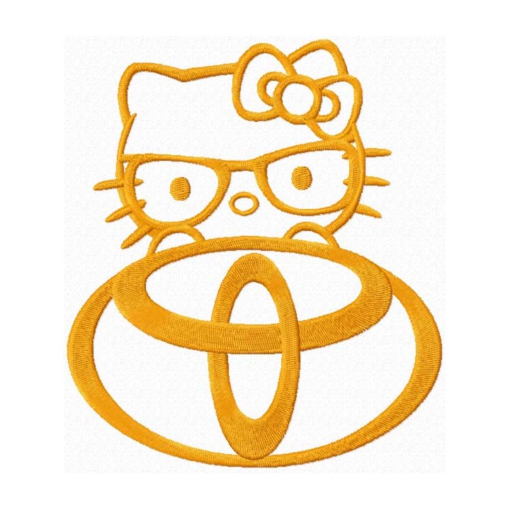 Hello Kitty Toyota logo embroidery design - Embroidery Design