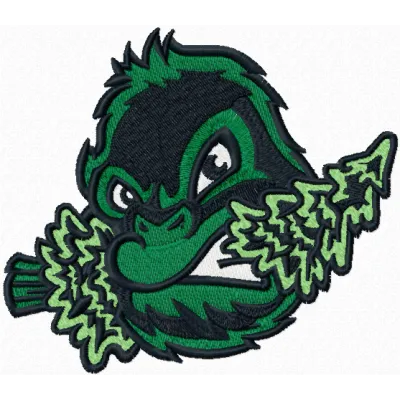 Eugene Emeralds cap logo embroidery design featuring vibrant colors, ideal for baseball cap stitching.