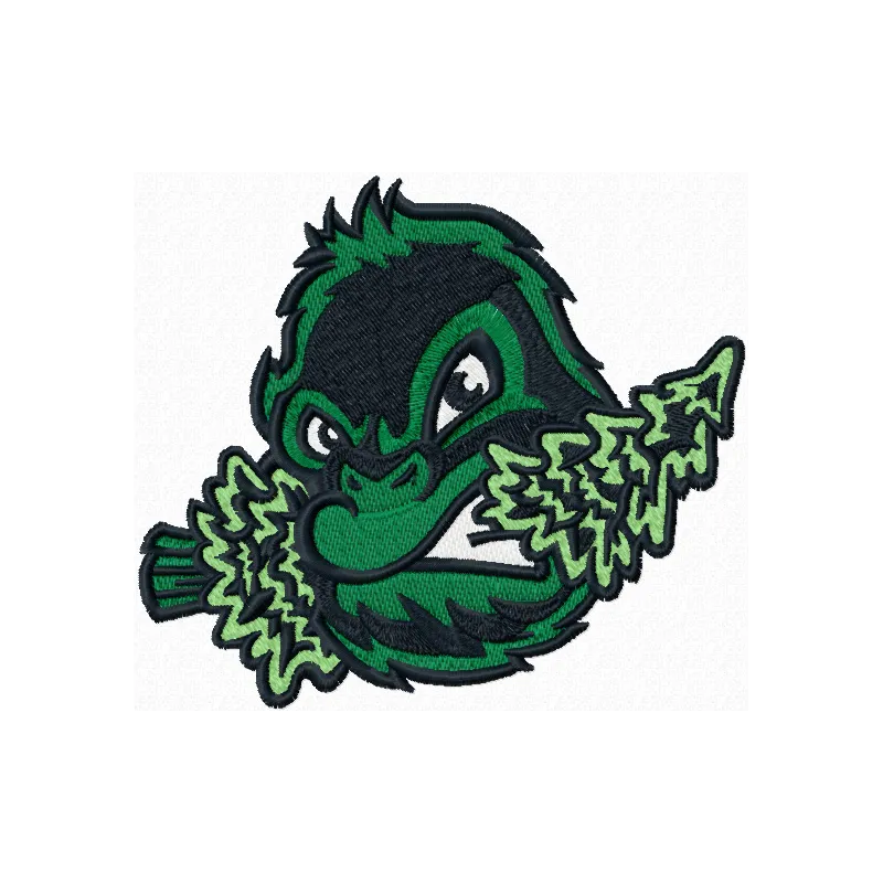 Eugene Emeralds cap logo embroidery design featuring vibrant colors, ideal for baseball cap stitching.