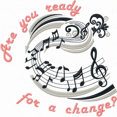 Preview of 'Are You Ready for Change' embroidery design featuring a dynamic car motif for hobby enthusiasts.