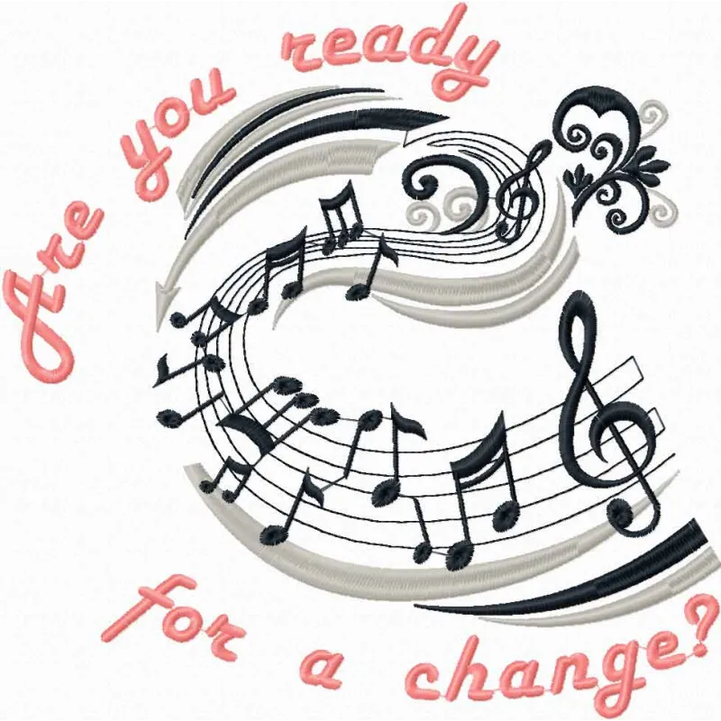 Preview of 'Are You Ready for Change' embroidery design featuring a dynamic car motif for hobby enthusiasts.