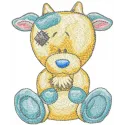 Zeezee embroidery design featuring a charming farm animal motif, perfect for stitching on t-shirts and tote bags.