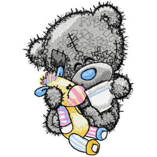 Teddy bear five o*clock tea embroidery design - Embroidery Design