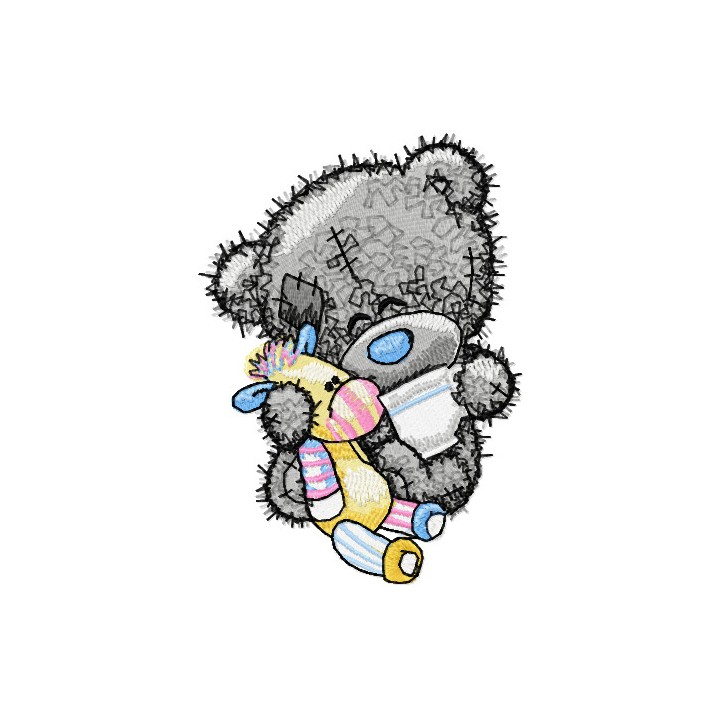 Teddy bear five o*clock tea embroidery design - Embroidery Design