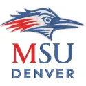 Embroidery design preview of the MSU of Denver logo pattern for college sports, showcasing vibrant colors.