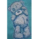 Teddy bear applique embroidery design featuring a cute and cuddly bear motif for creative stitching projects.
