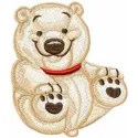 White Teddy Bear embroidery design showcasing a cute stitched motif for crafting on various fabrics.