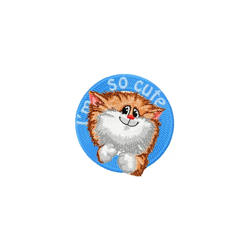 Cute cat embroidery design featuring playful text, ideal for stitching on t-shirts, tote bags, or baby onesies.