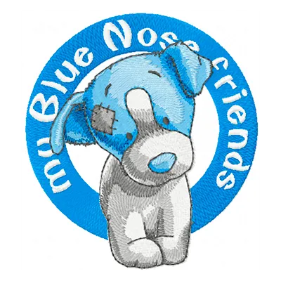 Chase Dog badge embroidery design featuring a playful pup, ideal for t-shirts, bags, or dog apparel.