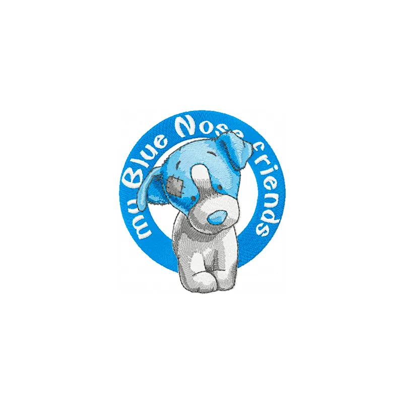 Chase Dog badge embroidery design featuring a playful pup, ideal for t-shirts, bags, or dog apparel.