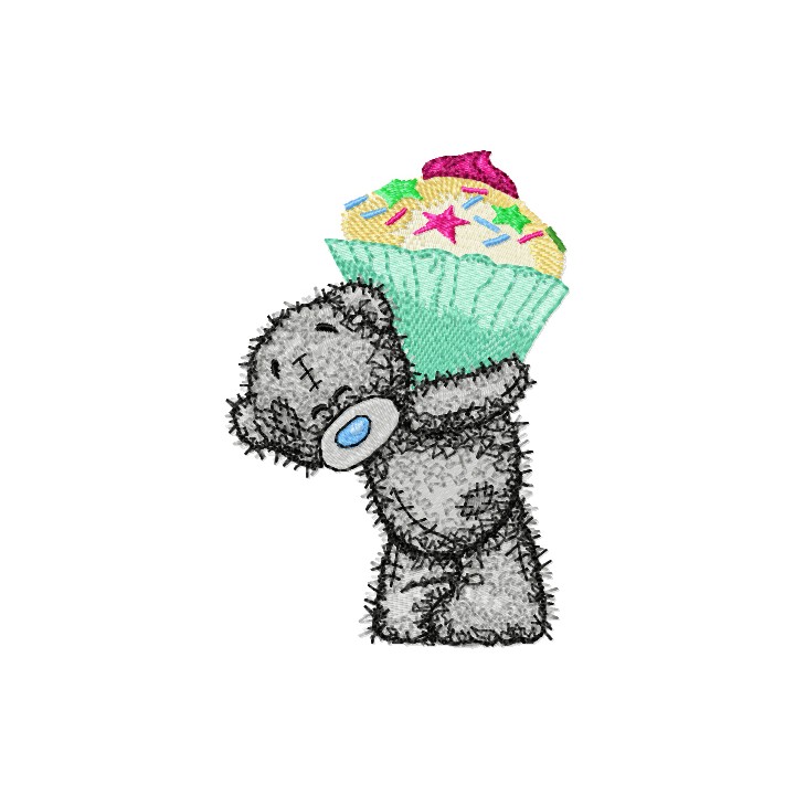 Teddy Bear Big cupcake embroidery design - Embroidery Design