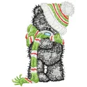 Teddy Bear very cold embroidery design showcasing a cute bear bundled up in winter attire, perfect for various projects.