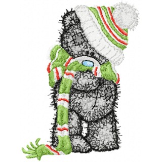 Teddy Bear very cold embroidery design - Embroidery Design