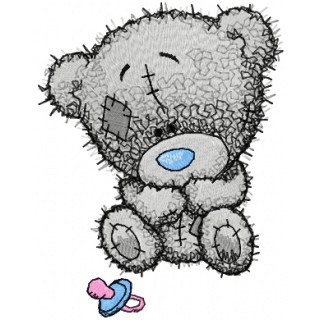 Tiny Teddy bear with children*s dummy embroidery design - Embroidery Design