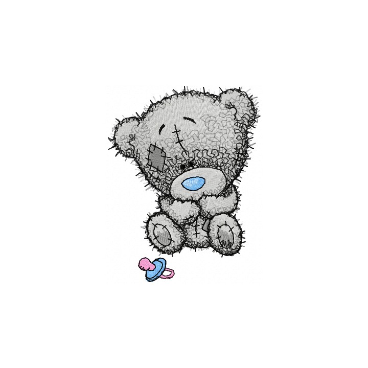 Tiny Teddy bear with children*s dummy embroidery design - Embroidery Design