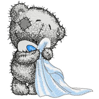 Teddy bear in the bathroom embroidery design - Embroidery Design