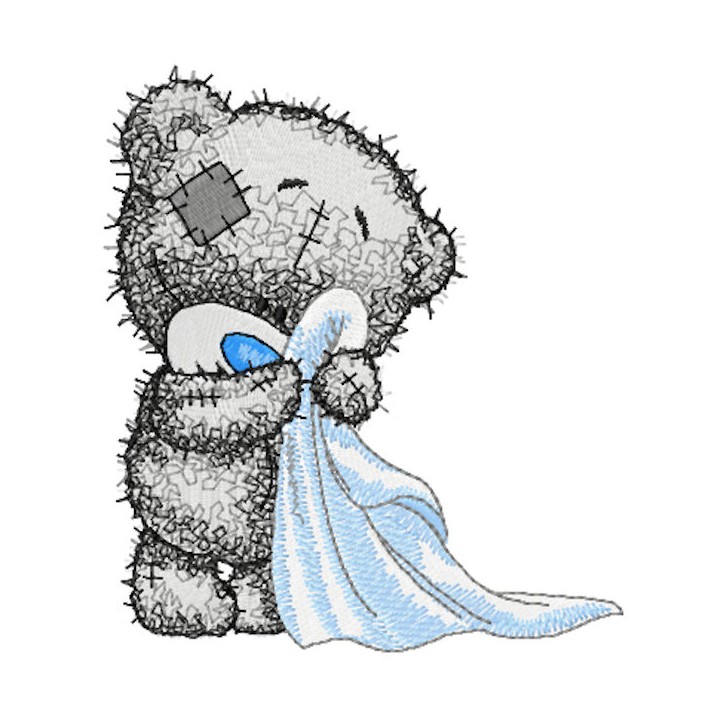 Teddy bear in the bathroom embroidery design - Embroidery Design