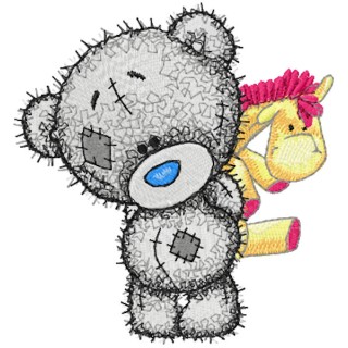 Teddy Baby with toy embroidery design - Embroidery Design