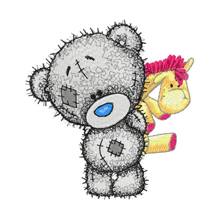 Teddy Baby with toy embroidery design - Embroidery Design