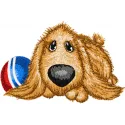 Can Play? embroidery design featuring a playful dog motif, ideal for stitching on t-shirts or tote bags.