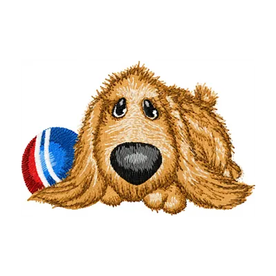Can Play? embroidery design featuring a playful dog motif, ideal for stitching on t-shirts or tote bags.
