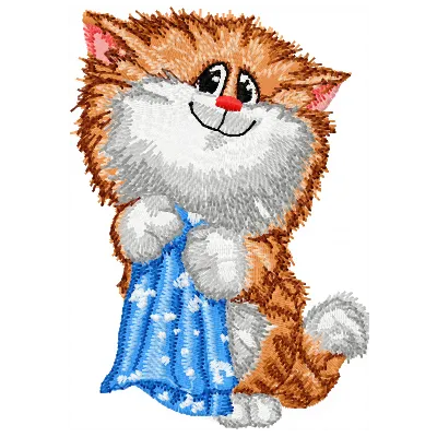 Preview of the Cat Like Wash embroidery design showcasing a whimsical cat motif for creative stitching projects.