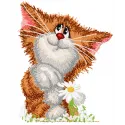 Preview of the 'Cat Wonders Love, Does Not Love' embroidery design featuring playful feline motifs.