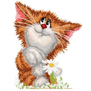 Cat wonders Love, does not love embroidery design - Embroidery Design