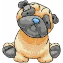 Preview of the Foo embroidery design featuring a playful dog motif for creative stitching projects.