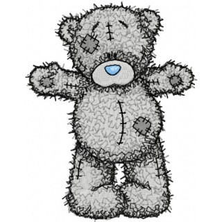 Teddy Bear Hello friend embroidery design - Embroidery Design
