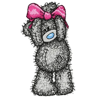 Teddy Bear Girl embroidery design showcasing a cute teddy bear motif perfect for children's clothing and gifts.