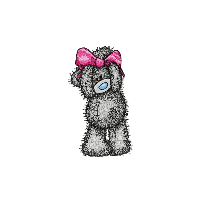 Teddy Bear Girl embroidery design showcasing a cute teddy bear motif perfect for children's clothing and gifts.