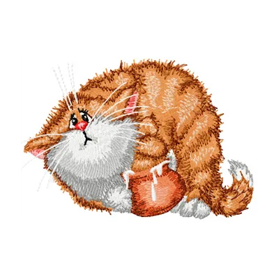 Preview of the 'My Loved Home Gangster' embroidery design featuring a playful cat motif.