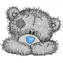Teddy Bear happy face embroidery design showcasing a cheerful stitched motif for various fabric projects.