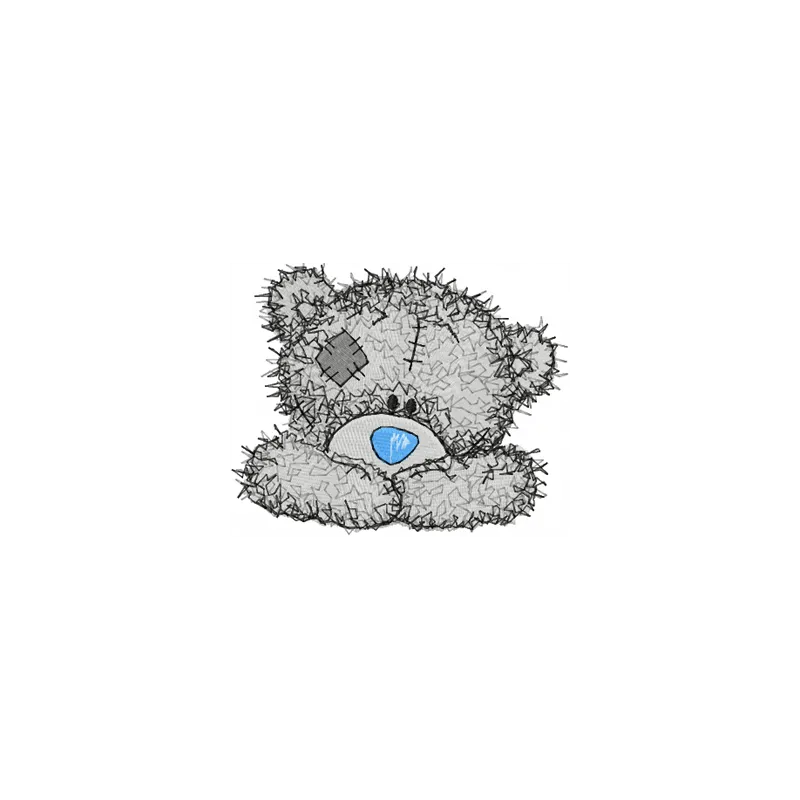 Teddy Bear happy face embroidery design showcasing a cheerful stitched motif for various fabric projects.