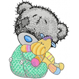 Teddy bear and favorite toy embroidery design - Embroidery Design