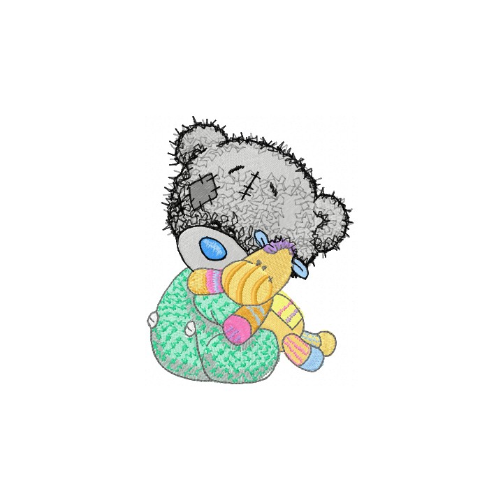 Teddy bear and favorite toy embroidery design - Embroidery Design