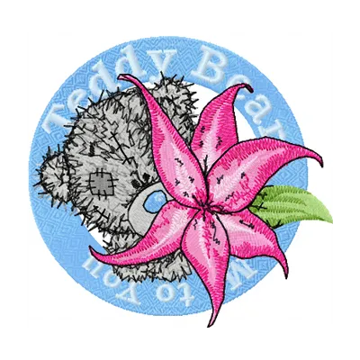 Teddy Bear Me to You embroidery design showcasing a cute tatty teddy motif for stitching on various items.