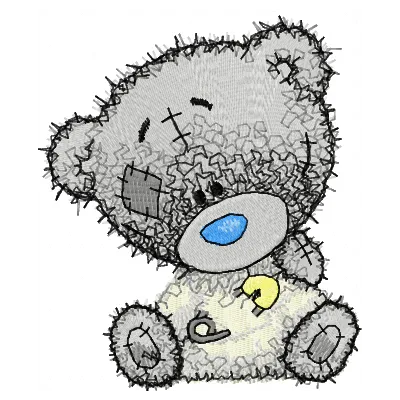 Teddy bear I dressed myself embroidery design featuring a cute, customizable stitched motif for various fabrics.