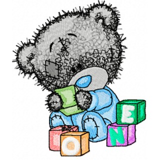 Tatty Teddy Bear play embroidery design - Embroidery Design
