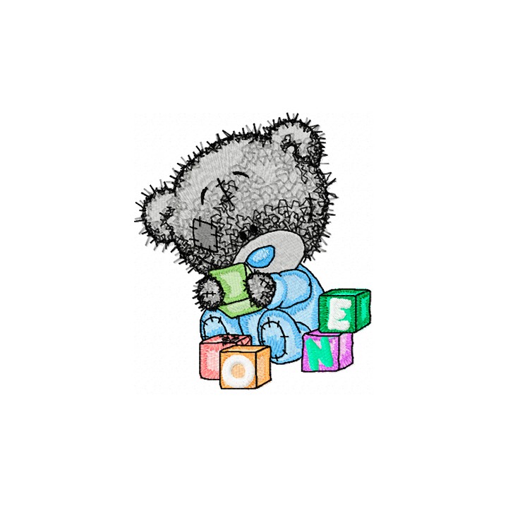 Tatty Teddy Bear play embroidery design - Embroidery Design