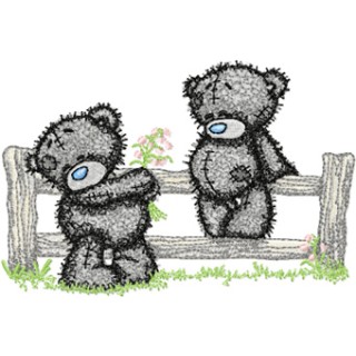 Teddy Bear Romantic embroidery design - Embroidery Design